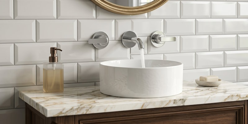 Illustration of Wall-Mounted Taps